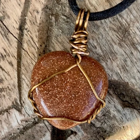 Goldstone Heart Necklace - Picture 2 of 6